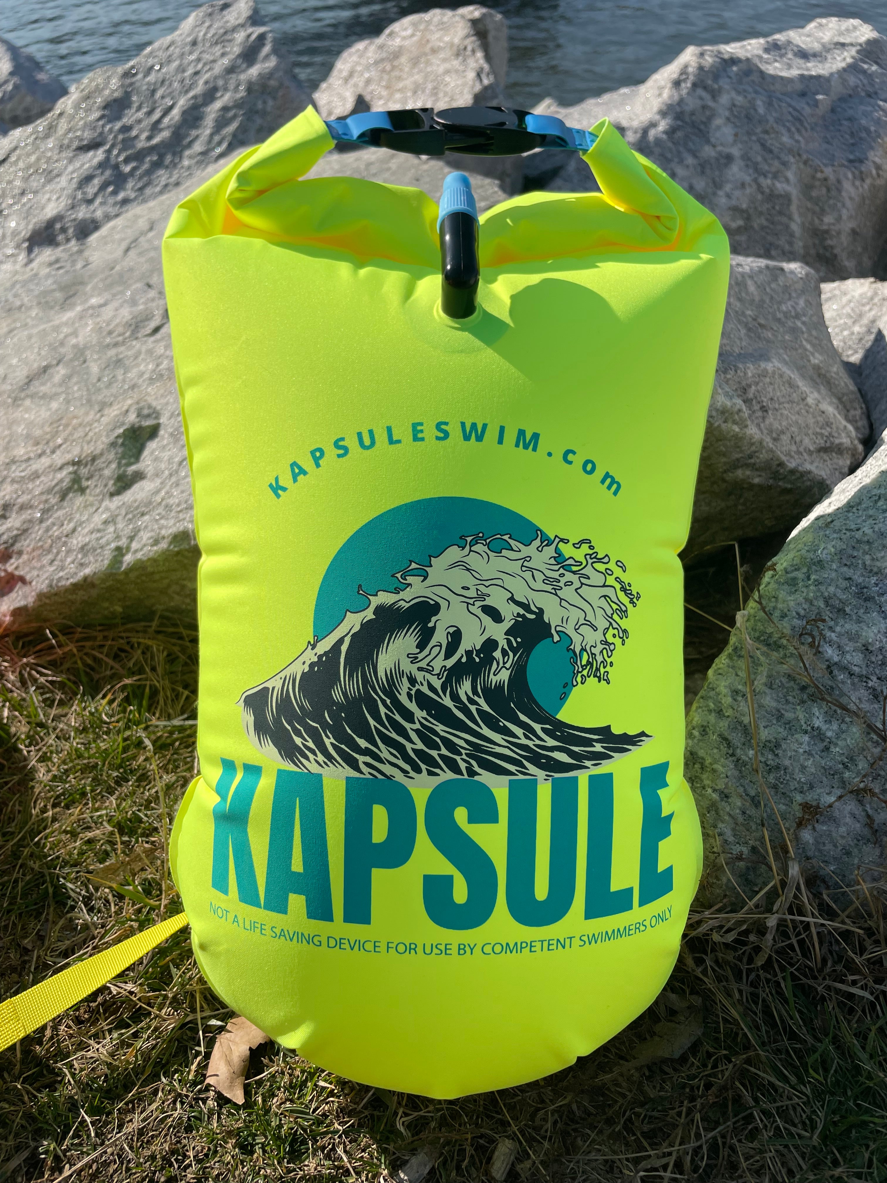 Open Water Swim Buoy 20L – Polyether TPU Safety Float – Atlas (Neon Yellow)