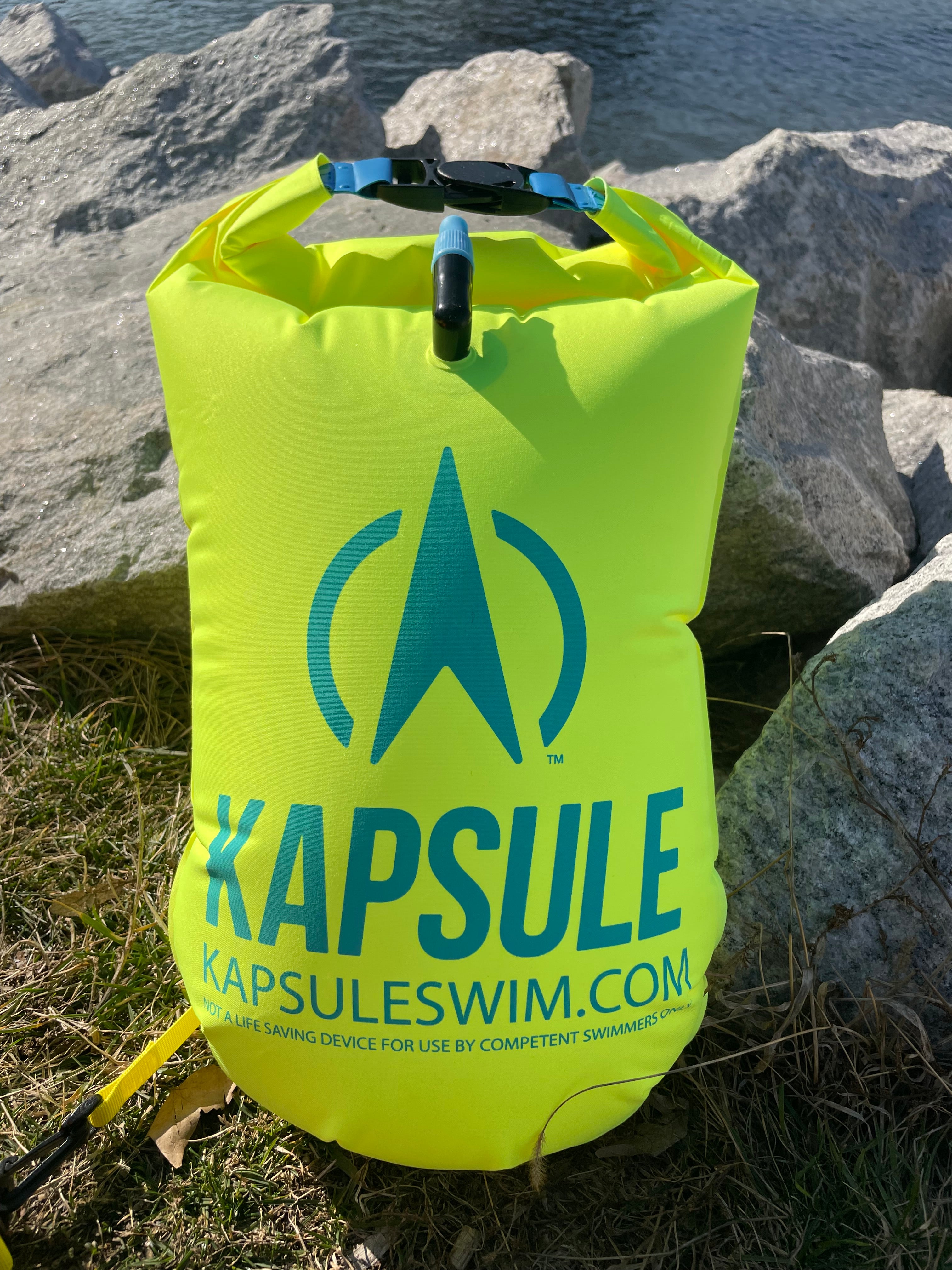 Aegis 20L Inflatable Open Water Swim Buoy – High Visibility Safety Float (Neon Yellow)