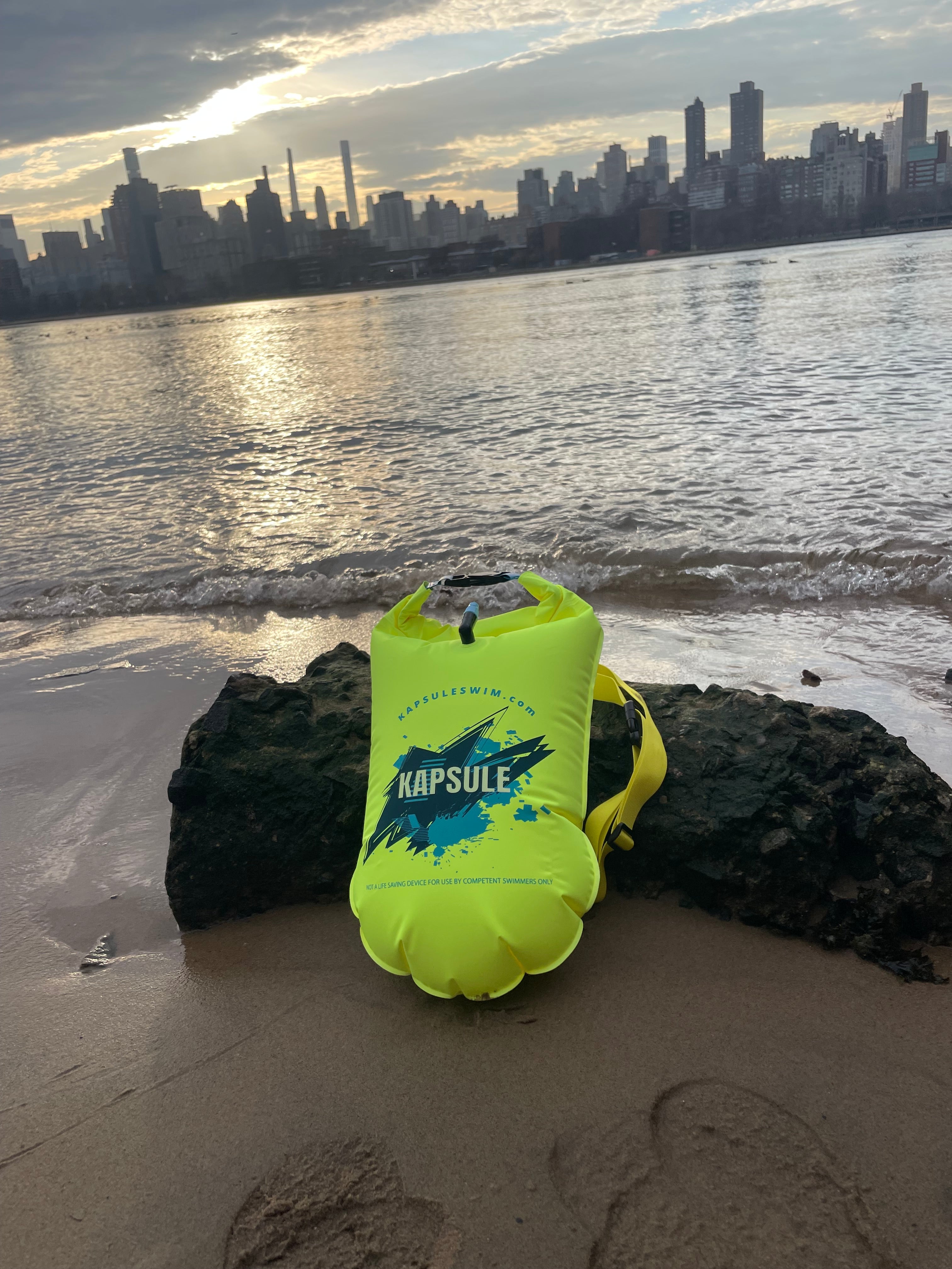 Bolt 20L Open Water Swim Buoy – Lightweight HydroGuard™ TPU Safety Float – Neon Yellow