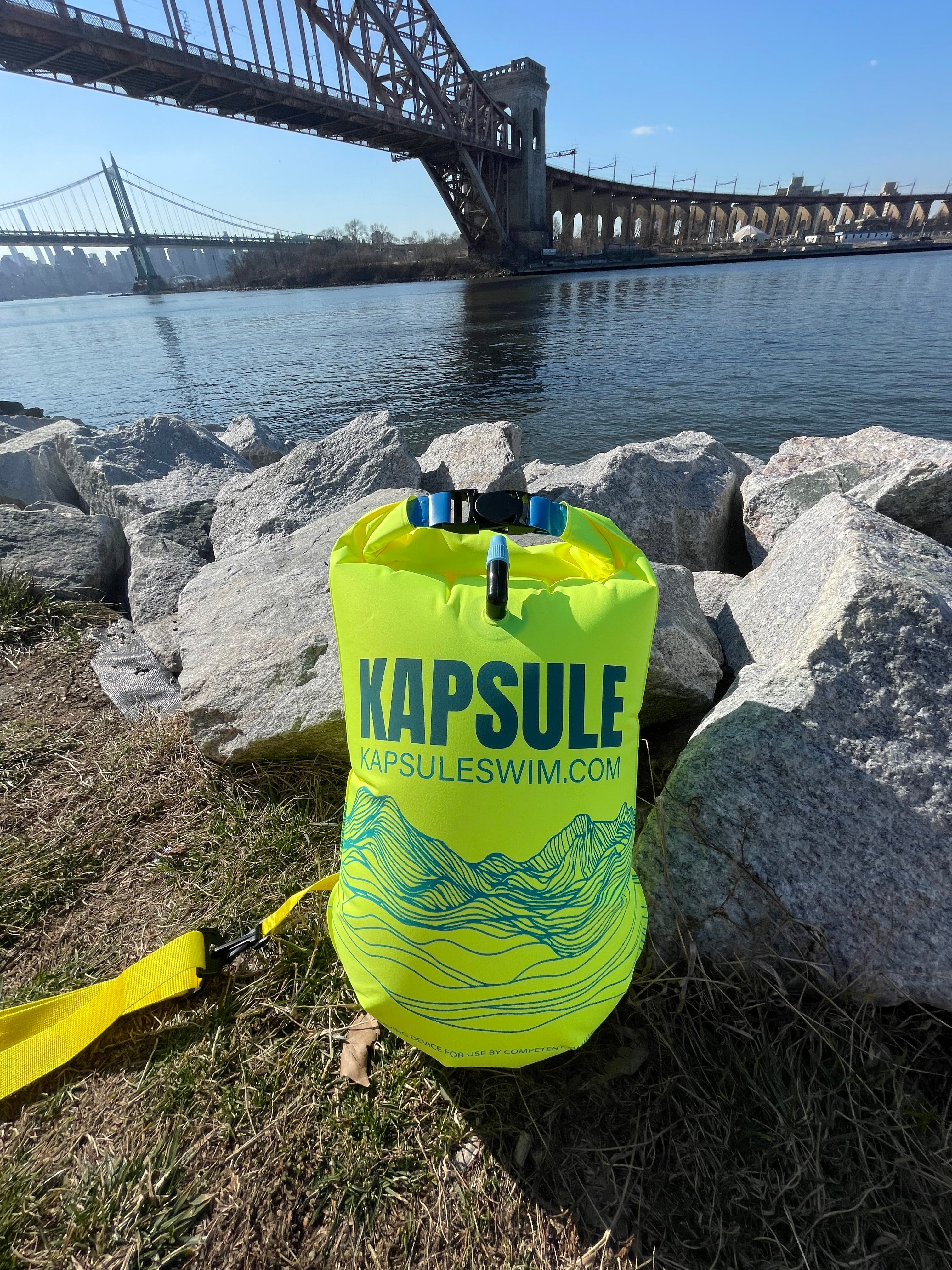 Kai 20L Inflatable Open Water Swim Buoy – High Visibility Safety Float (Neon Yellow)
