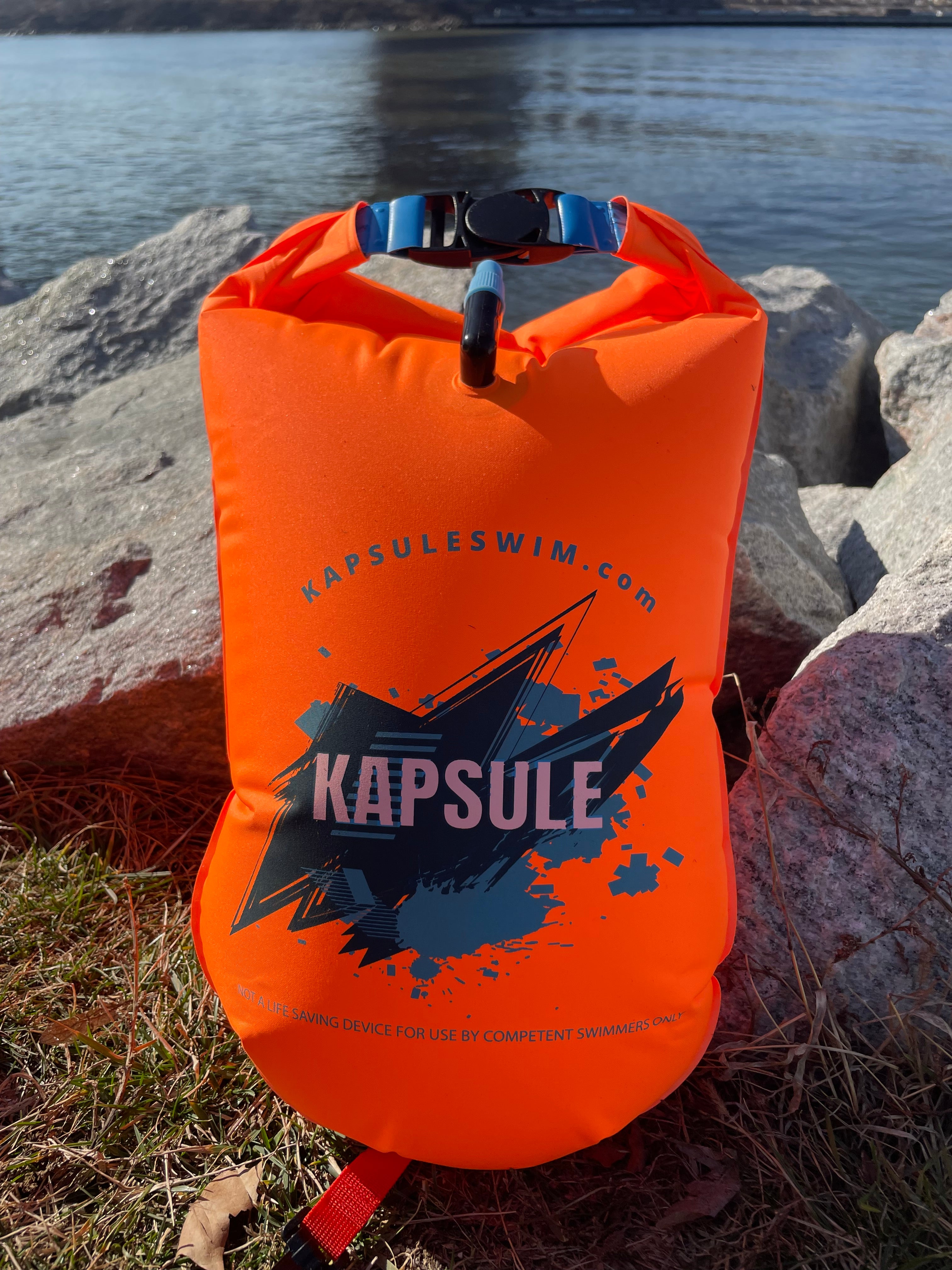 Bolt 20L Inflatable Open Water Swim Buoy – High Visibility Safety Float (Neon Orange)