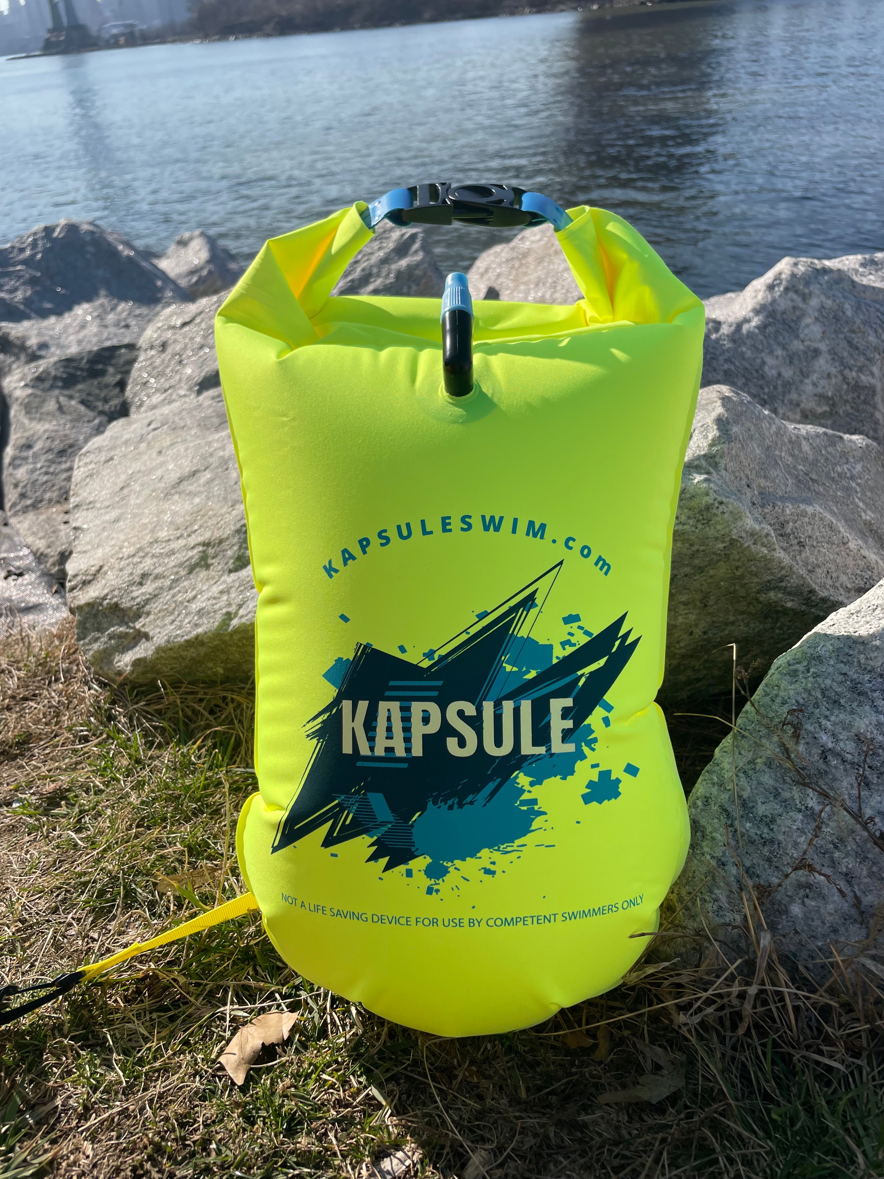 Bolt 20L Inflatable Open Water Swim Buoy – High Visibility Safety Float (Neon Yellow)