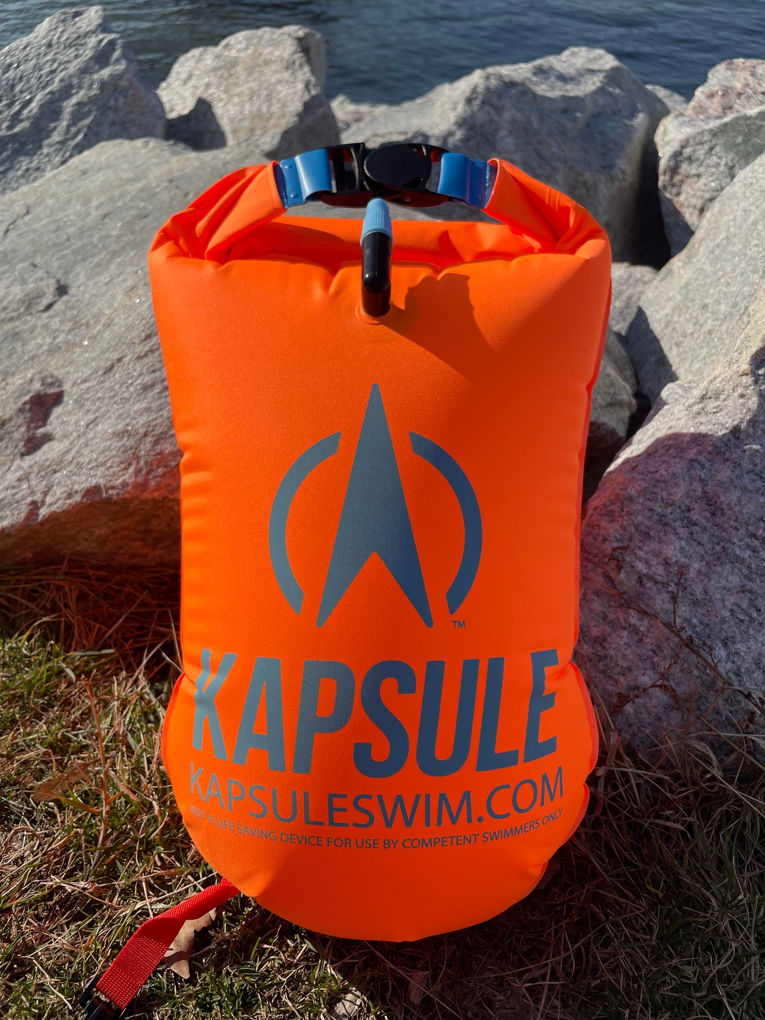 Aegis 20L Inflatable Open Water Swim Buoy – High Visibility Safety Float (Neon Orange)
