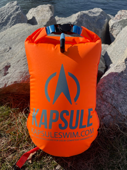 Aegis 20L Inflatable Open Water Swim Buoy – High Visibility Safety Float (Neon Orange)