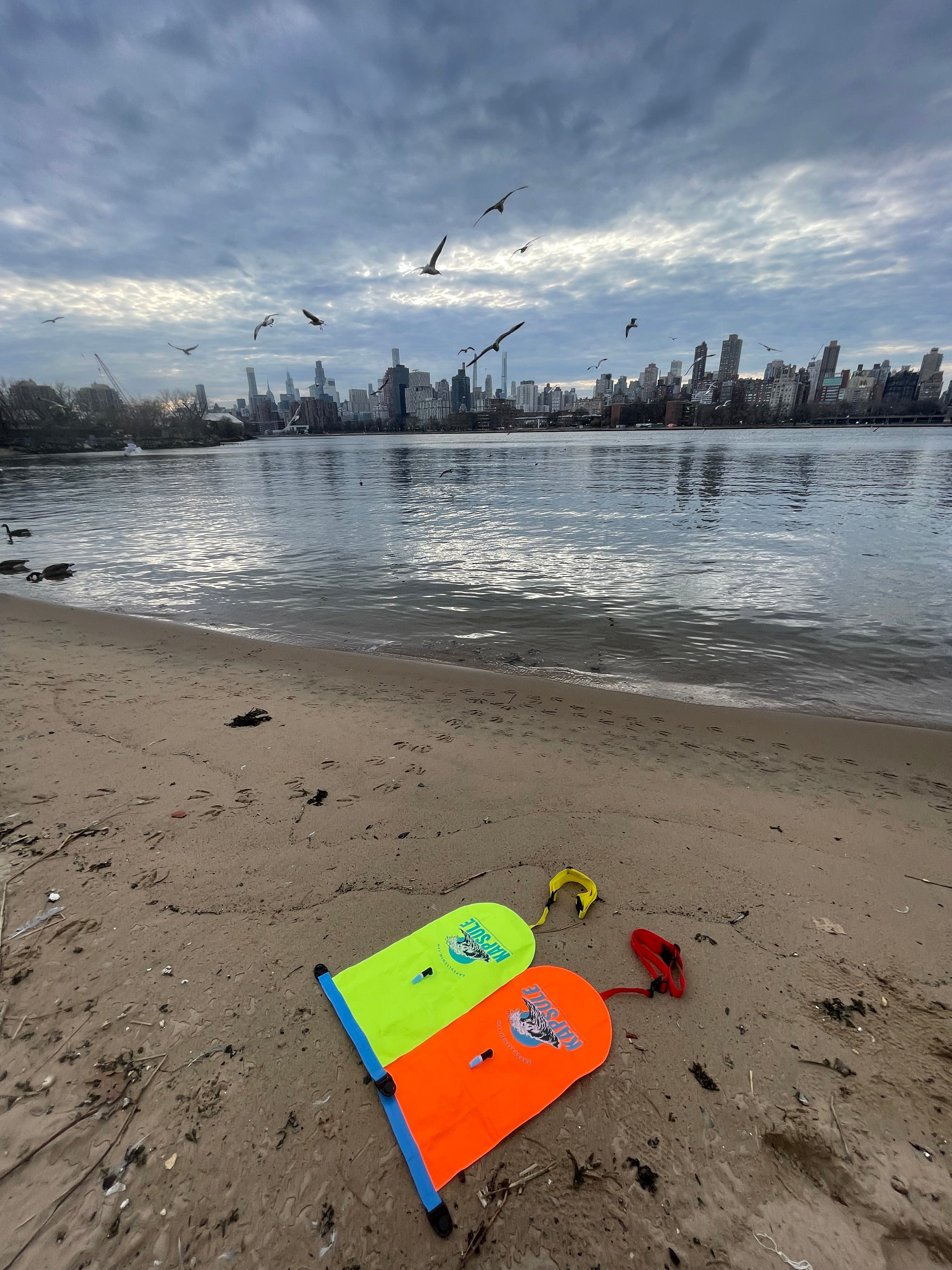 Atlas 20L Open Water Swim Buoy – Lightweight HydroGuard™ TPU Safety Float – Neon Orange