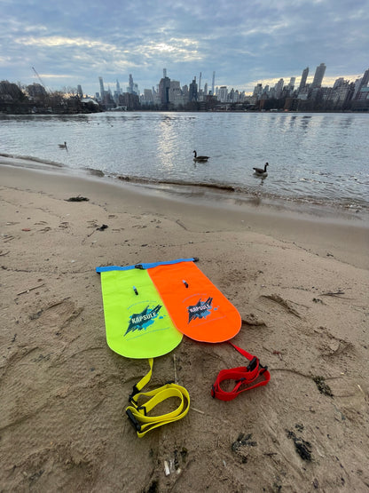 Bolt 20L Open Water Swim Buoy – Lightweight HydroGuard™ TPU Safety Float – Neon Orange