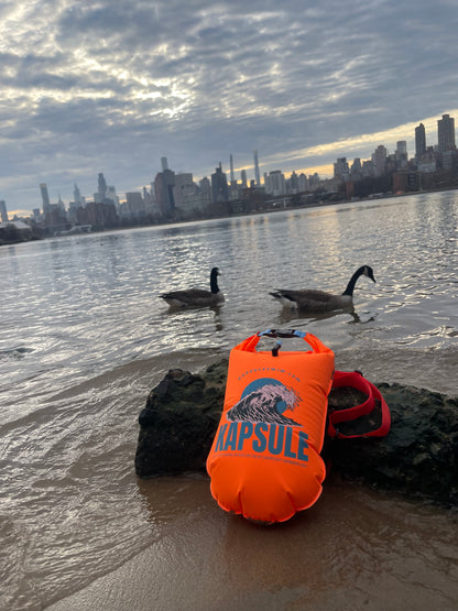 Atlas 20L Open Water Swim Buoy – Lightweight HydroGuard™ TPU Safety Float – Neon Orange