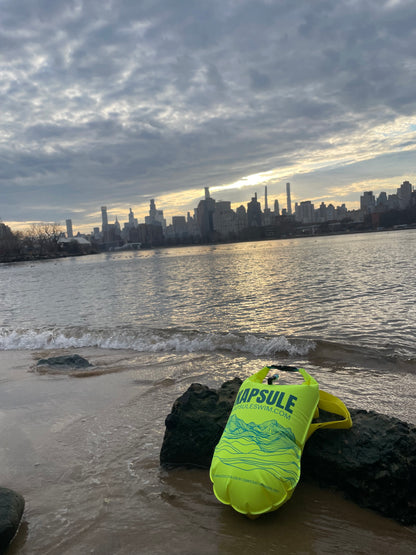 Kai 20L Open Water Swim Buoy – Lightweight HydroGuard™ TPU Safety Float – Neon Yellow